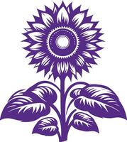 Chic Black Vectors Silhouette of a Sunflower Perfect for Adding a Touch of Elegance to Your Designs
