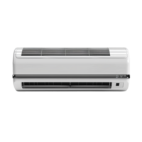 Front view of an air conditioner isolated against a transparent background png