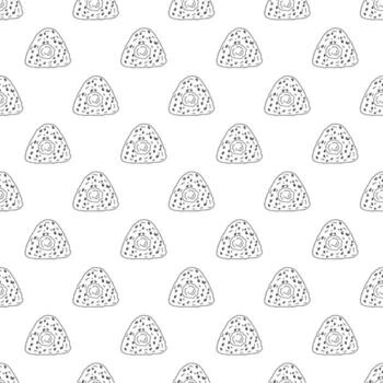 Seamless pattern with onigiri for decorative print, wrapping paper, menu, wallpaper and fabric vector
