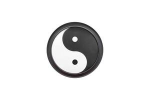 Yin Yang symbol on white background , Religious symbol representing religious of Taoism , clipping path photo