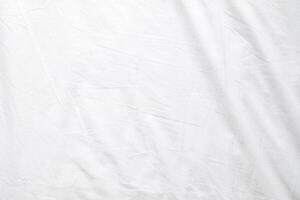 Abstract White Bedding Sheets or White wrinkled fabric background texture and Texture with copy-space Creased or wrinkled white fabric,Soft focus photo
