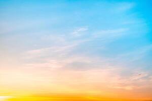 Beautiful , luxury soft gradient orange gold clouds and sunlight on the blue sky perfect for the background, take in everning,Twilight, Large size, high definition landscape photo