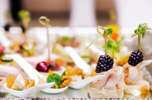 Elegant Blackberry Canapes with Assorted Appetizers photo