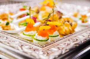 Canapes with Smoked Salmon and Cream Cheese photo