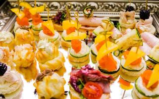 Assorted Appetizers on a Silver Platter photo