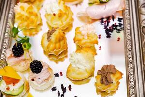 Elegant Appetizers Display. Horizontal photo