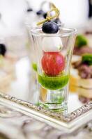 Caprese Skewer in Glass Shot photo
