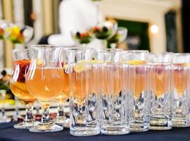 Fruit Punch Glasses on Table photo