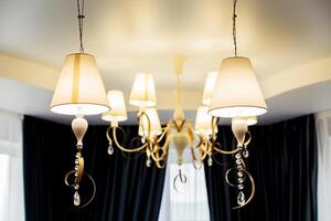 Elegant Chandeliers in Modern Home photo