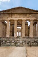Agrigento, Italy-May 10, 2022-The Temple of Concordia inside the valley of the temples, an archaeological park near Agrigento during a sunny day photo