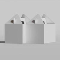 Cardboard boxes on gray background 3D illustration photo