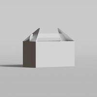 Cardboard boxes on gray background 3D illustration photo