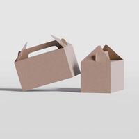 Cardboard boxes on gray background 3D illustration photo