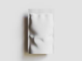 Paper Pouch Packaging MockUp Design isolated on gray background photo