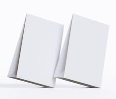 Kraft paper food bag packaging mock-up white color 3D Rendering ISOLATED on white background photo
