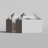 Cardboard boxes on gray background 3D illustration photo