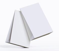 Kraft paper food bag packaging mock-up white color 3D Rendering ISOLATED on white background photo