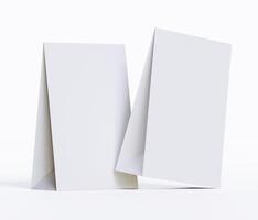 Kraft paper food bag packaging mock-up white color 3D Rendering ISOLATED on white background photo