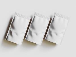 Paper Pouch Packaging MockUp Design isolated on gray background photo