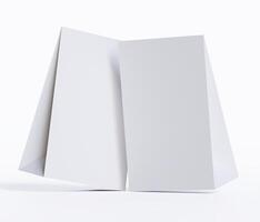 Kraft paper food bag packaging mock-up white color 3D Rendering ISOLATED on white background photo