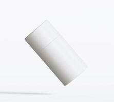 White Paper tube package mockups isolated on white background. Blank craft carton circular realistic tube texture. Cylindrical container with cap for product branding photo