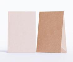 Kraft paper food bag packaging mock-up brown color 3D Rendering ISOLATED on white background photo