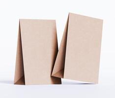 Kraft paper food bag packaging mock-up brown color 3D Rendering ISOLATED on white background photo