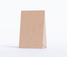 Kraft paper food bag packaging mock-up brown color 3D Rendering ISOLATED on white background photo