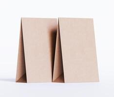 Kraft paper food bag packaging mock-up brown color 3D Rendering ISOLATED on white background photo