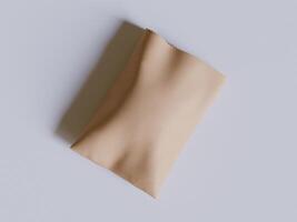 Brown paper bags isolated on gray background. realistic illustration of craft package mockup with blank space for branding, takeaway food photo