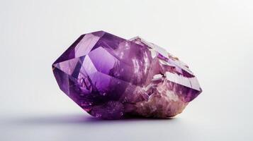 CloseUp of Single Polished Amethyst Crystal for Design and Decor Themes photo