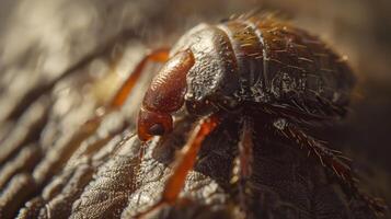 Close Up Macro Shot of an Elephant Flea on Elephant Skin Texture photo