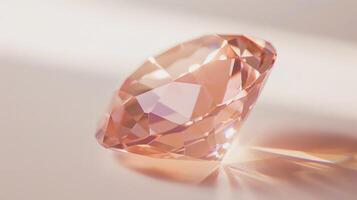 Elegant CloseUp of a Single Polished Morganite Gemstone, Ideal for Jewelry Design and Print, Card, Poster Use photo