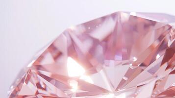 CloseUp of Polished Morganite Gemstone, Ideal for Jewelry Design and Decoration Concepts photo