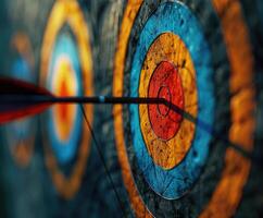 Row of circle archery target. photo