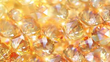 Topaz Gem Pattern Background with Multiple Sparkling Gemstones for Posters and Print Design photo