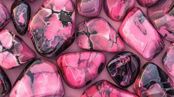 Elegant Rhodonite Gemstone Pattern Background for Print, Card, Poster Design photo