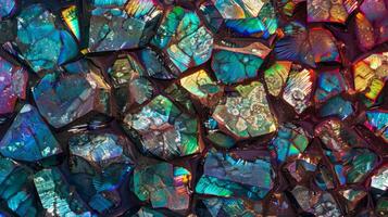 Abstract Multicolor Iridescent Crystal Pattern with Geometric Shapes for Design Prints and Posters photo