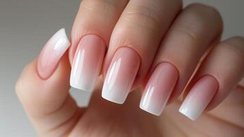 Elegant French Ombre Nails Beauty and Fashion Fingernail Design for Modern Manicure Trends photo