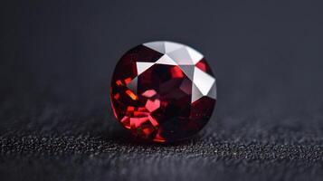 Gleaming Polished Garnet Gemstone Macro Photograph for Jewelry Design and Art Prints photo