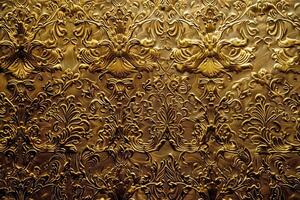 A brocade texture background features intricate, raised patterns woven into the fabric photo