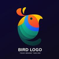 Bird logo with colorful and attractive gradient colorful. EPS 10 vector