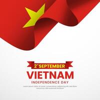 Happy Vietnam Independence Day September 2nd Celebration Design Illustration. Template for Poster, Banner, Advertising, Greeting Card or Print Design Element vector