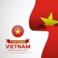Happy Vietnam Independence Day September 2nd Celebration Design Illustration. Template for Poster, Banner, Advertising, Greeting Card or Print Design Element vector