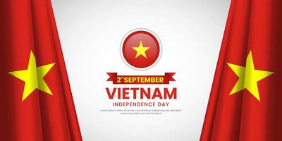 Vietnam independence day design. Waving flag Illustration. vector