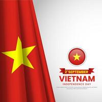 Happy Vietnam Independence Day September 2nd Celebration Design Illustration. Template for Poster, Banner, Advertising, Greeting Card or Print Design Element vector