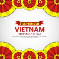 Happy Vietnam Independence Day September 2nd Celebration Design Illustration. Template for Poster, Banner, Advertising, Greeting Card or Print Design Element vector