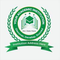 Comprehensive Educational Logo Design in a Circular Format vector