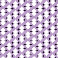 Repeating pattern, purple and white background, black fourpointed stars. Suitable for backgrounds, prints, textiles, and graphic designs. vector