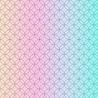 Interlocking circles pattern in pink and blue gradient suitable for backgrounds, textiles, wrapping papers, and stationary designs. vector